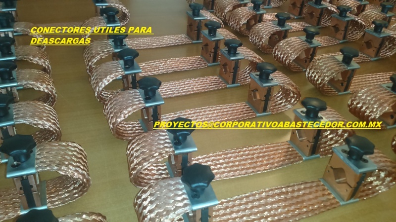 utiles para descarga, trenzas para rayos, sistemas de conexion con trenzas de cobre,conexiones compuestas de cobre,